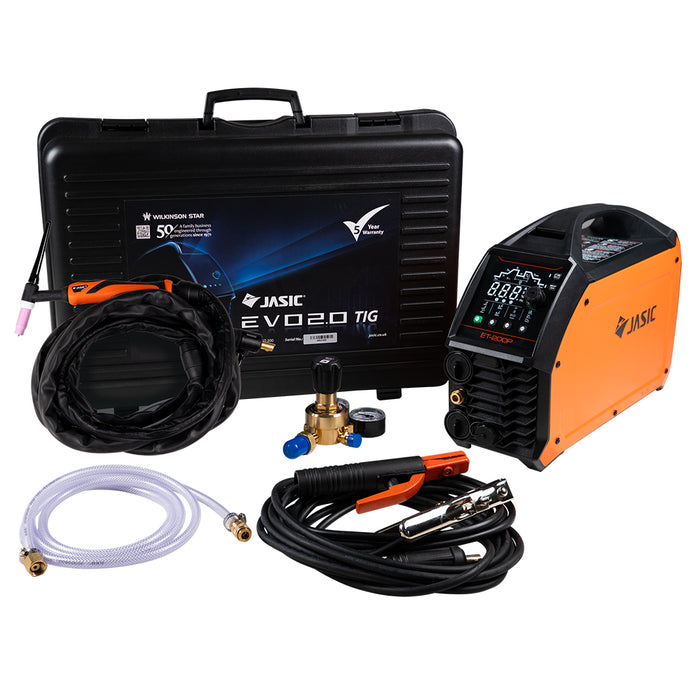 Jasic - EVO TIG 200P DC PFC Pulse Inverter c/w Case & Lead Set
