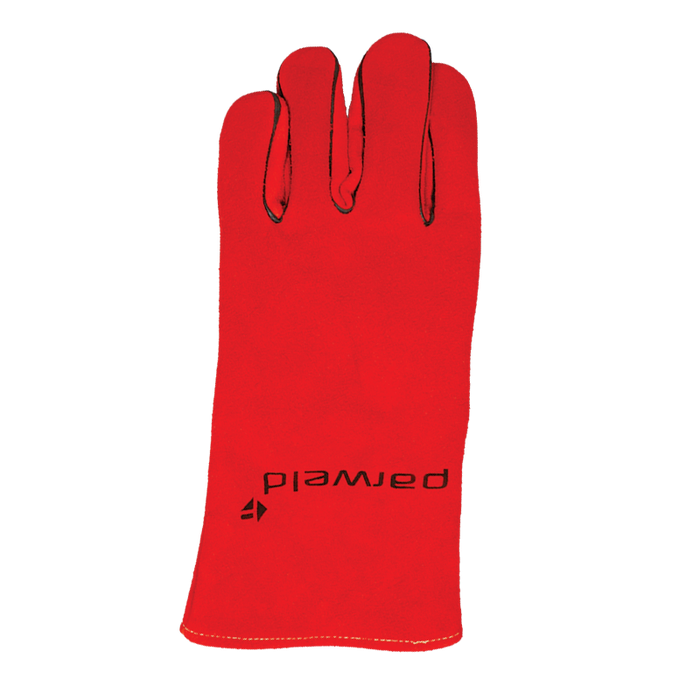 Red Leather Welders Gauntlet - P3820
