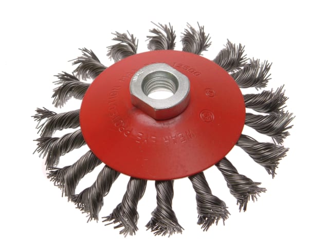 FAIWBTC100MC - Conical Wire Brush 100mm M10x1.5 Bore, 0.50mm Wire